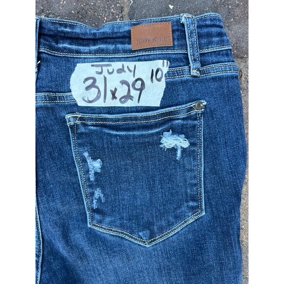 Judy Blue high rise straight distressed ripped jeans size 31x29 - Picture 5 of 5